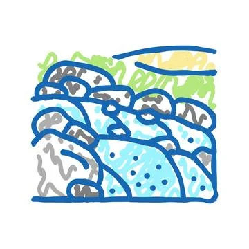 Rapids river icon doodle illustration Stock Illustration