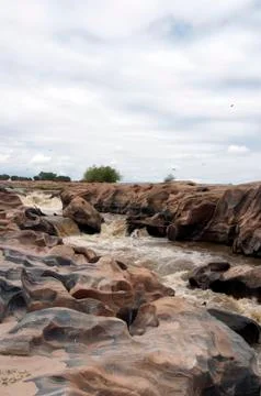 Rapids in a river in Kenya Foto stock