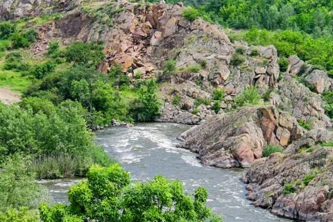 The rapids on a small river in ukraine Stock Photos