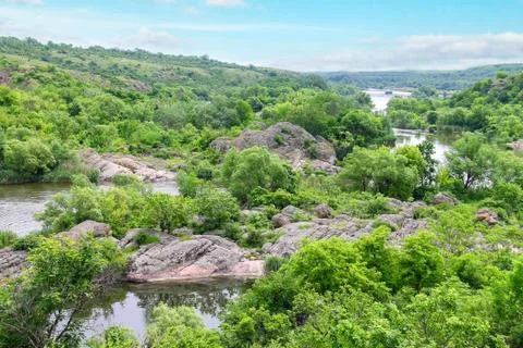 The rapids on a small river in ukraine Stock Photos