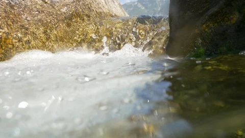 Rapids Stream Underwater Bubbles River Maggia Stock Footage 114608581