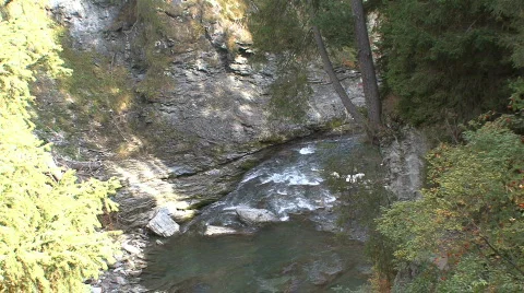 Rapids on the Upper Rhine in a gorge 스톡 동영상 764081