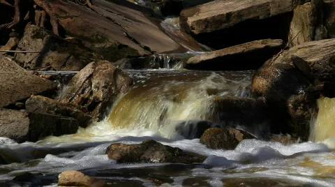Rapids winding through rocks Stock Footage 671261
