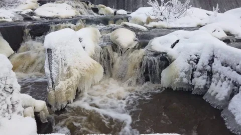 Rapids on winter Stock-Footage 101443263
