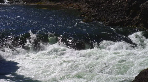Rapids at Yellowstone Falls 2 Stock Footage 35313665