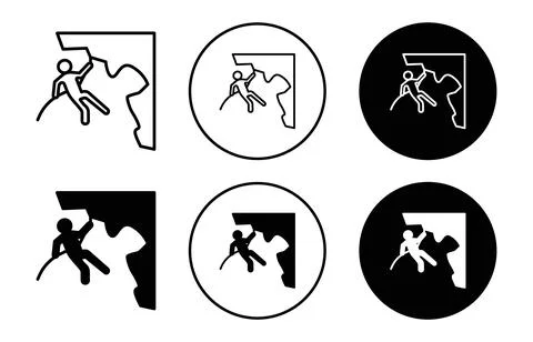 Rappelling simple icon collection set on white background color Stock Illustration