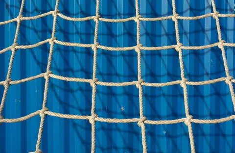 Rappelling Wall with Rope Netting Foto stock