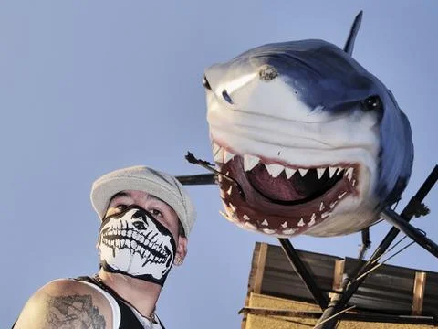 Rapper and a shark Stock Photos