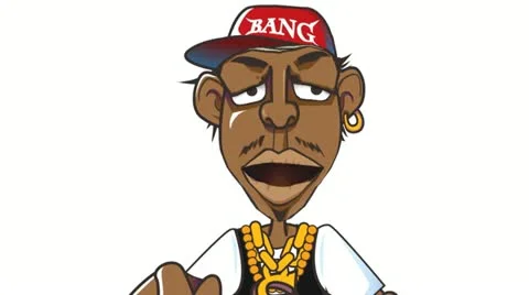 The Rapper:  Animated Personality with 5 Segments Video stock 21235727