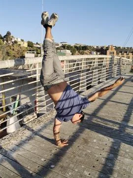Rapper on a bridge 1 Stock Photos