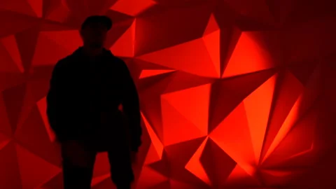 Rapper dancing to the music. Silhouette Video stock 114133776