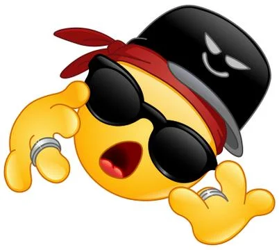 Rapper emoticon Stock Illustration