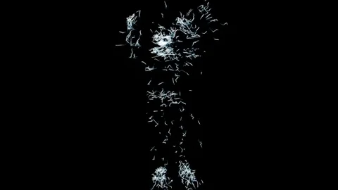 Rapper with Particles Effect - Electricity Stock Footage 248725643