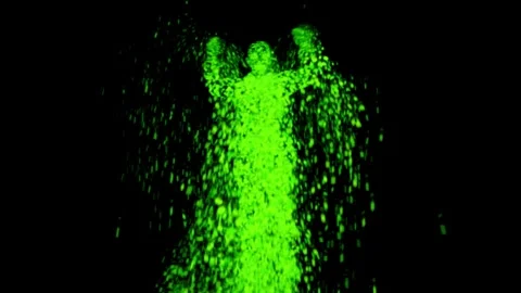 Rapper with Particles effect- Green Slime  Stock Footage 248725418