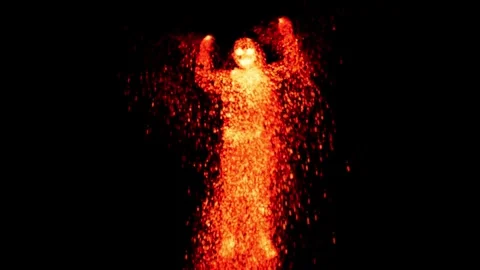 Rapper with Particles Effect - Lava  Stock Footage 248725381