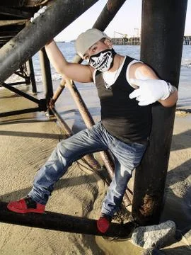 Rapper under a dock Stock Photos