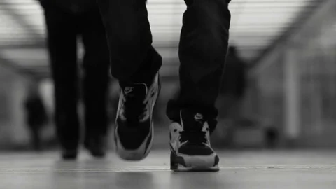 Rapper walking to his microphone Stock Footage 80443513