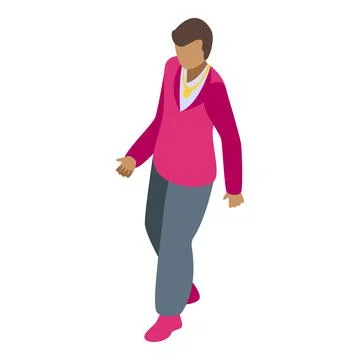 Rapper is walking while wearing a gold chain and a pink jumper Stock Illustration