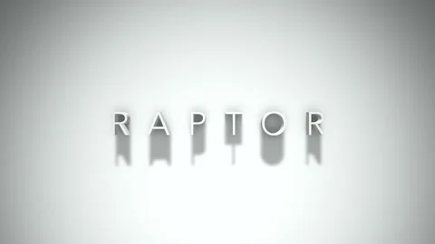 Raptor 3D title animation with shadows on a white background Video stock 297570758