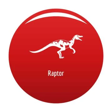 Raptor icon red Stock Illustration