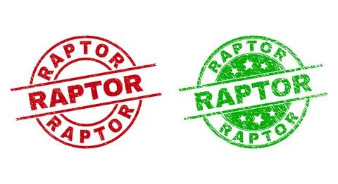 RAPTOR Round Stamps Using Distress Style Stock Illustration
