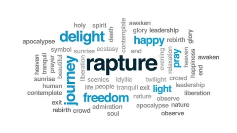 Rapture animated word cloud, text design animation. Stock Footage