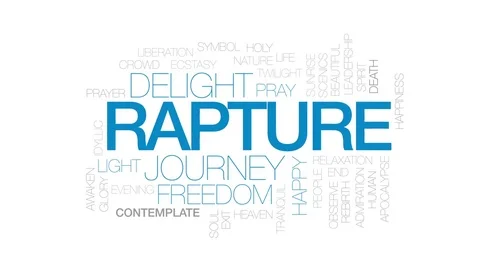 Rapture animated word cloud, text design animation. Kinetic typography. Stock Footage