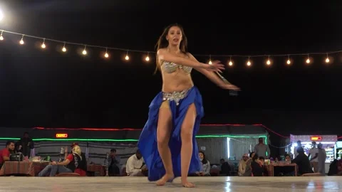 Raqs Baladi or Raqs Shaabi Arabic Belly Dancing Woman in Dubai UAE Stock Footage 245985669