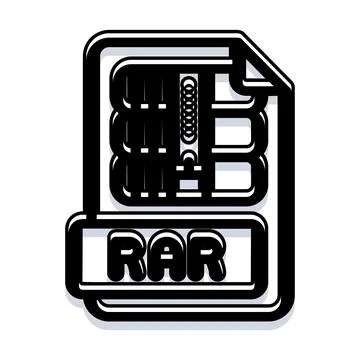 Rar file document icon displaying data compression concept Stock Illustration