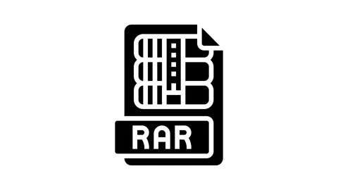 Rar file format document glyph icon animation Stock Footage 326158705