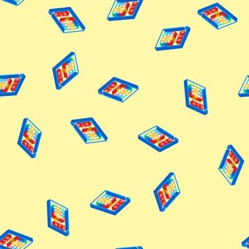 Rar file format document isometric icon seamless pattern Stock Illustration