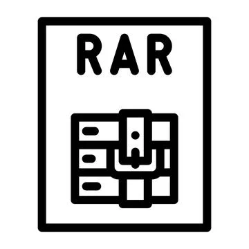 Rar file format document line icon vector illustration 库存插图