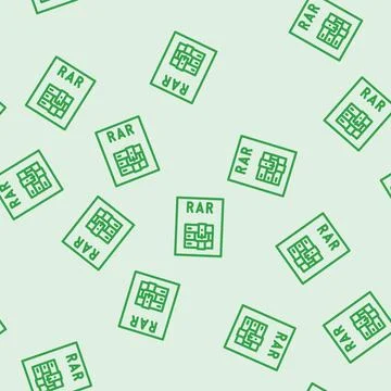 Rar file format document line vector seamless pattern Stock Illustration