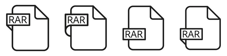 Rar file format document type colored icon. Stock Illustration