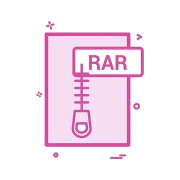 Rar file format icon vector design 스톡 일러스트