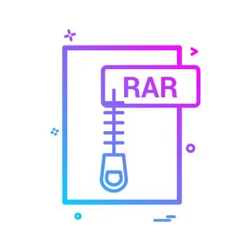 Rar file format icon vector design Stock Illustration