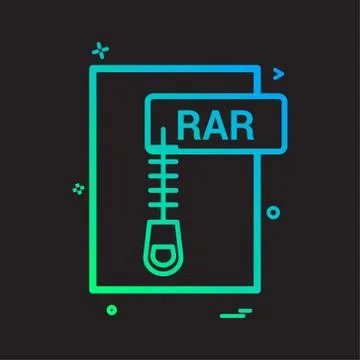 Rar file format icon vector design 库存插图