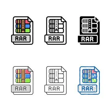 Rar file forms format document color icon vector 库存插图