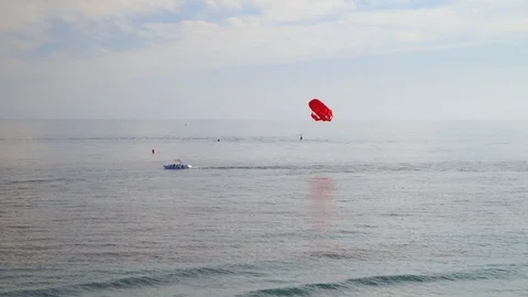 раrasailing in the ocean Stock Footage 116734720
