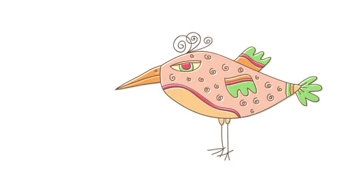 Rare bird isolated on sided view with beautiful details in its body and spiral Stock Footage 131682917