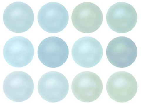 Rare Blue Pearl Round Button Set Isolated on white Stock Illustration