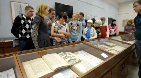 Rare books exposition Video stock 42611649