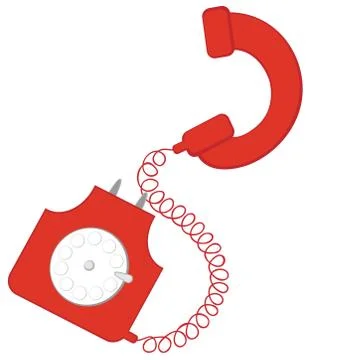 Rare disk phone on a white background. Vector image, square. Isolate. Stock Illustration