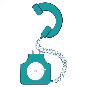 Rare disk phone on a white background. Vector image, square. Isolate. Stock Illustration