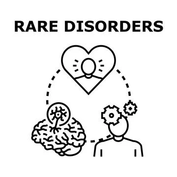 Rare disorders concept affecting brain, heart, and thinking process Stock Illustration