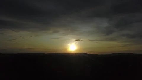A rare drone shot of Sunset Stock Footage 255724872