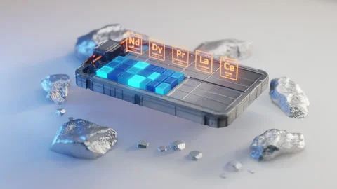 Rare Earth Elements in EV Battery Production Technology Stock Footage 324716928