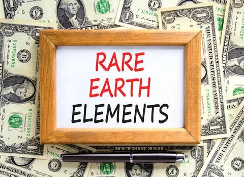 Rare earth elements symbol. Concept words Rare earth elements on beautiful wo Stock Photos