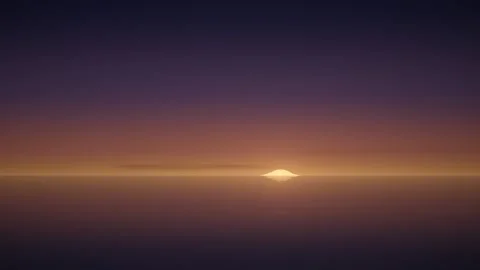 Rare Green Flash at Sunset over Calm Sea Horizon Animation Stockbeeldmateriaal 347525599