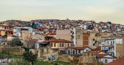 Rare Panoramic View of the Old City of Thessaloniki - Timelapse - zoom in 스톡 동영상 104517659